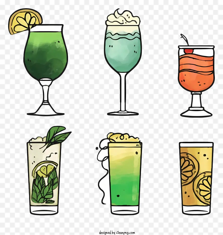 1 Boisson，2 Cocktails PNG