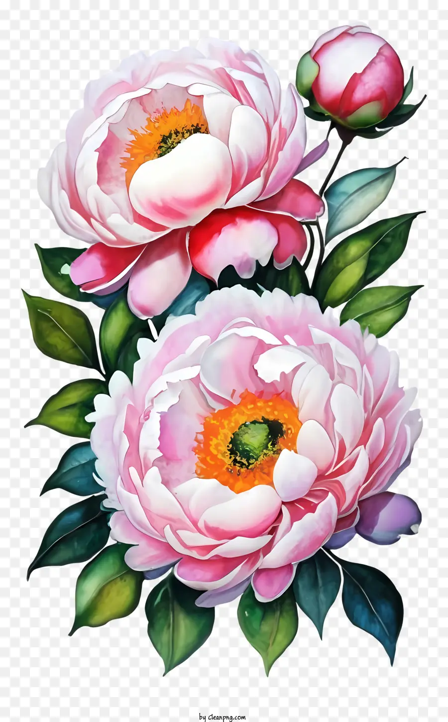 Pivoines Roses，Fleur Rose PNG