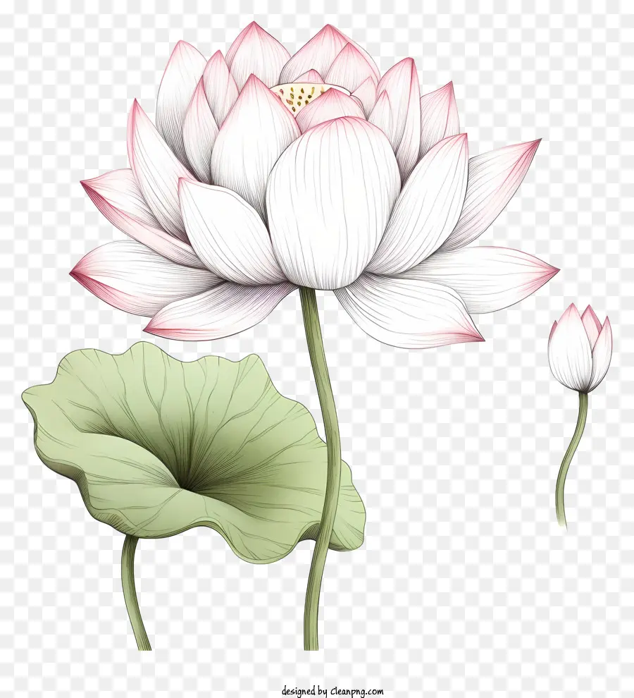 Fleur De Lotus Blanche，Pétales De Lotus Rose PNG