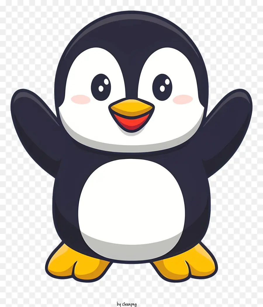Cartoon Pingouin，Noir Et Blanc PNG