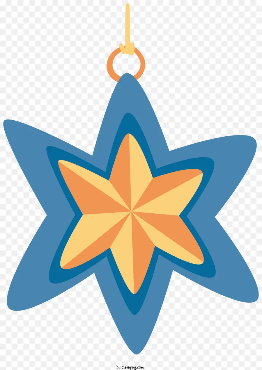 Étoile Pendentif，étoile Bleue Et Jaune PNG