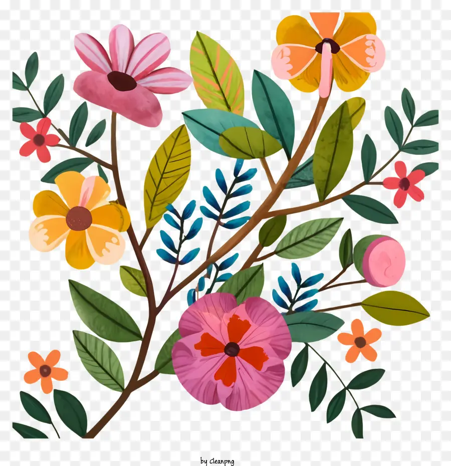 Bouquet De Fleurs，Fleurs Colorées PNG