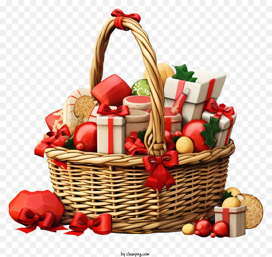 Panier En Osier，Panier Cadeau PNG