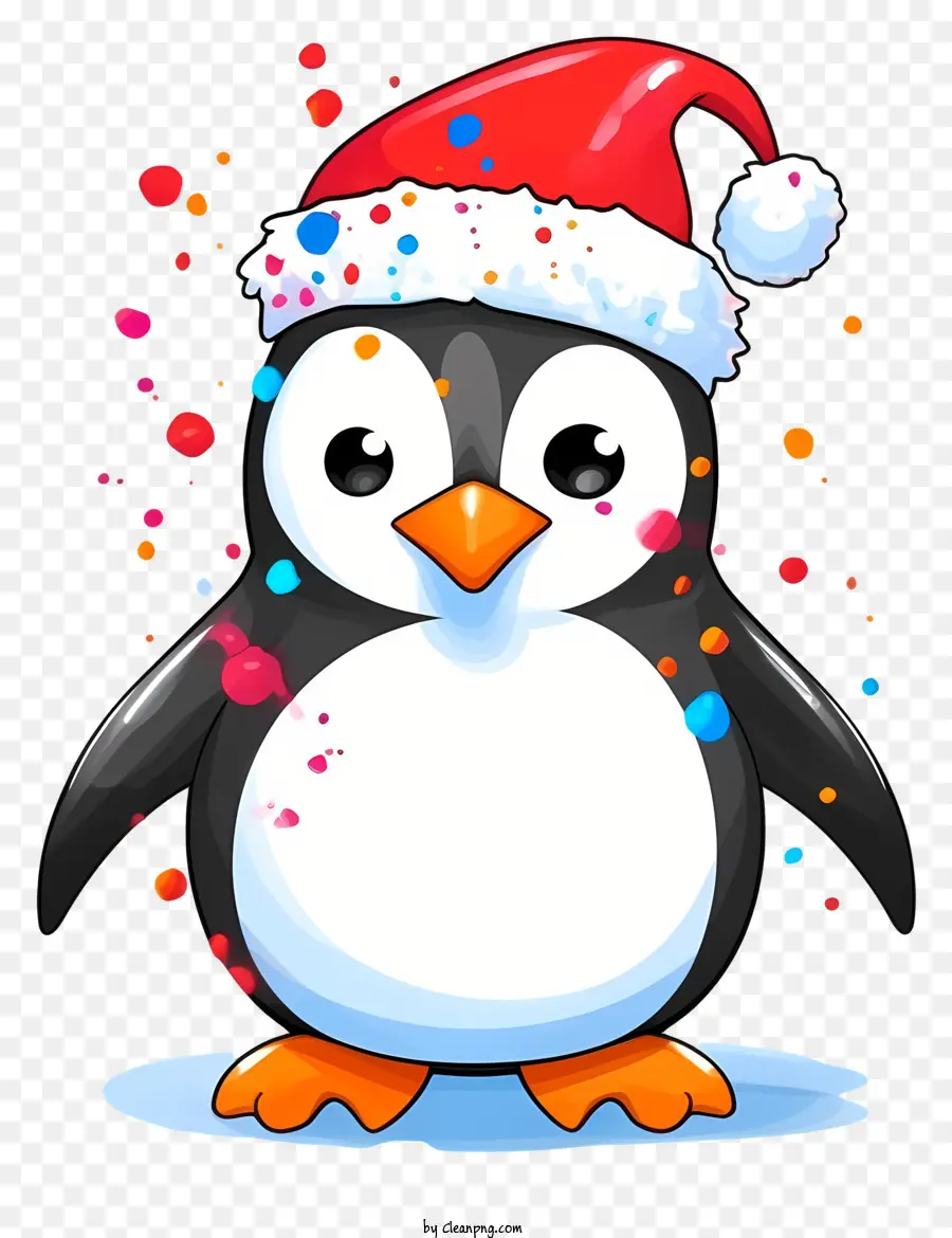 Cartoon Pingouin，Un Chapeau De Père Noël PNG