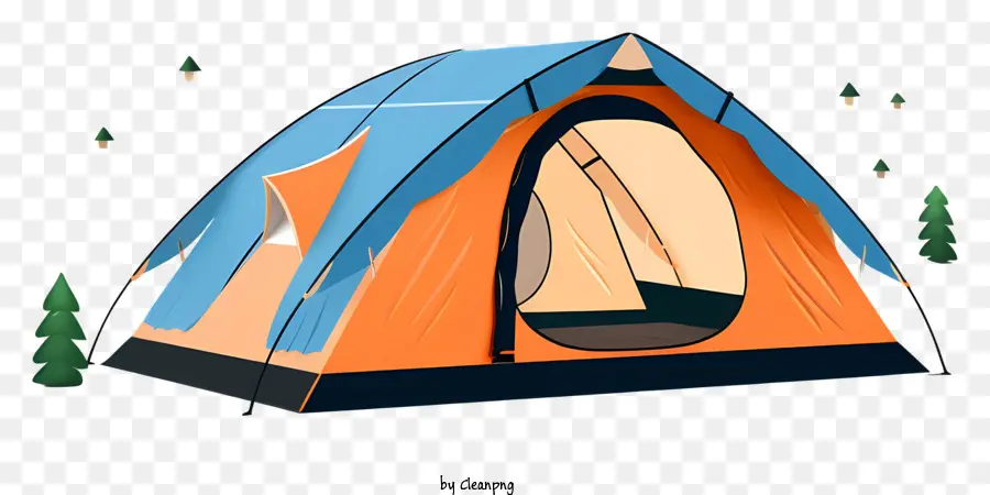Tente，Tente Bleue Et Orange PNG