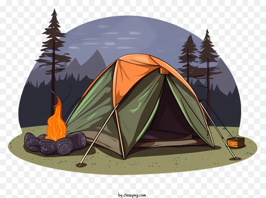 Tente De Camping，Feu De Camp PNG
