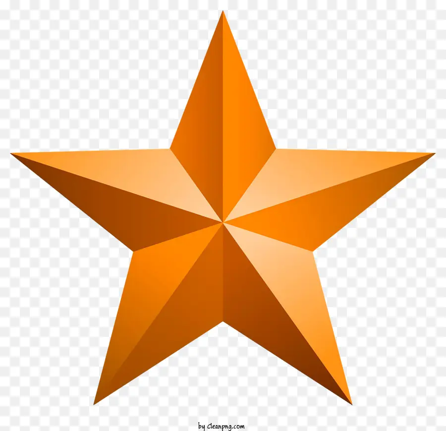 étoile Orange，étoile à Cinq Points PNG