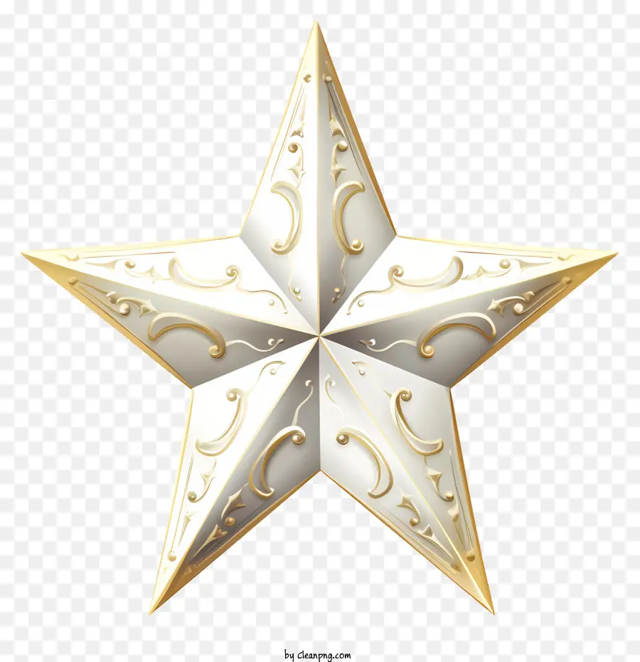 Conception D'étoiles D'or，Ornement étoile élégant PNG