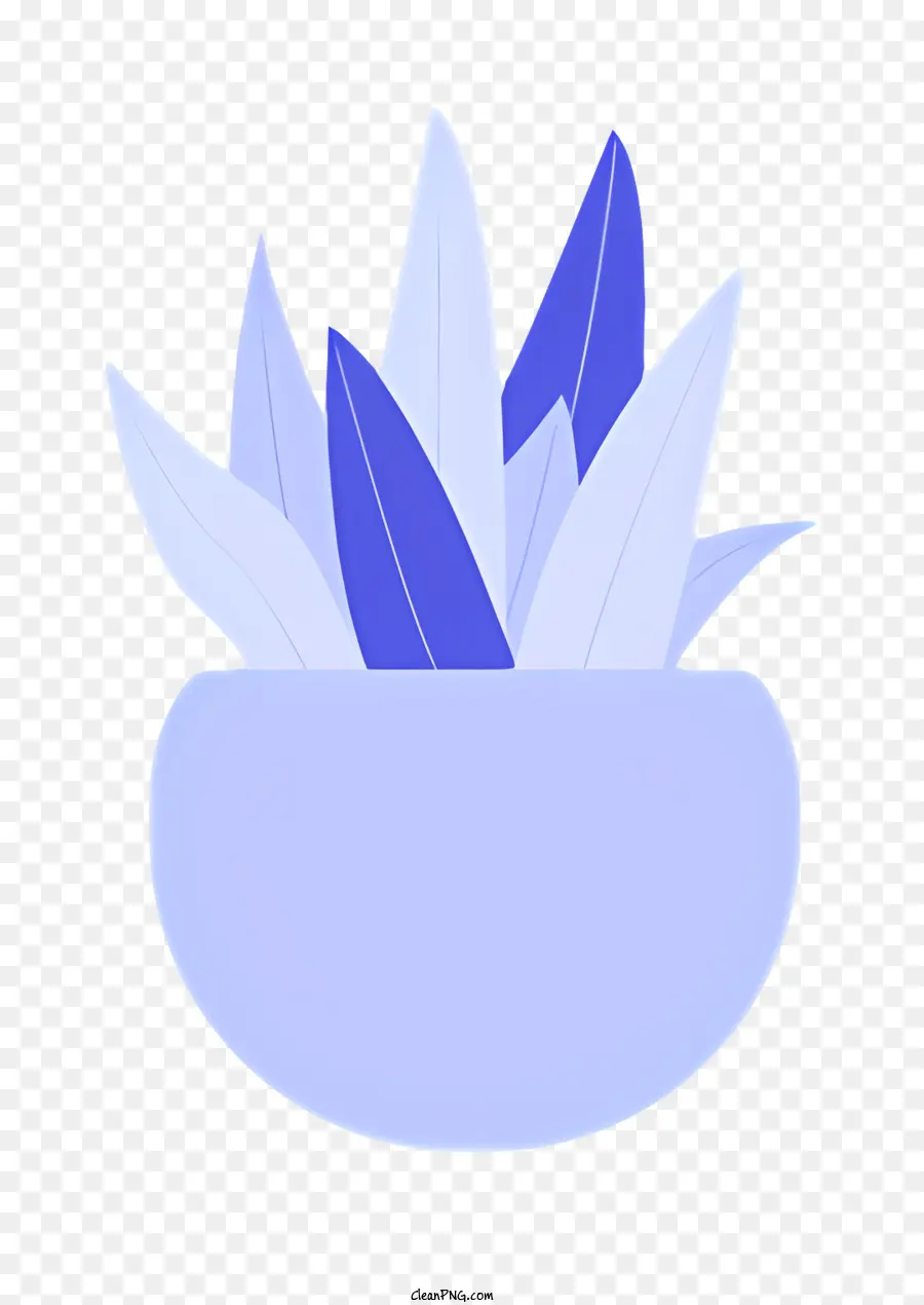 Vase，Feuilles Bleues PNG
