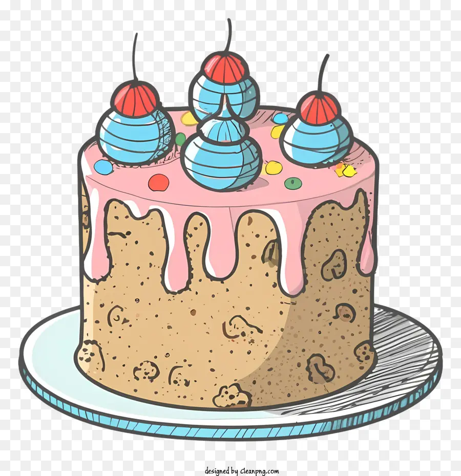 Gâteau D'anniversaire，Glaçage Rose PNG