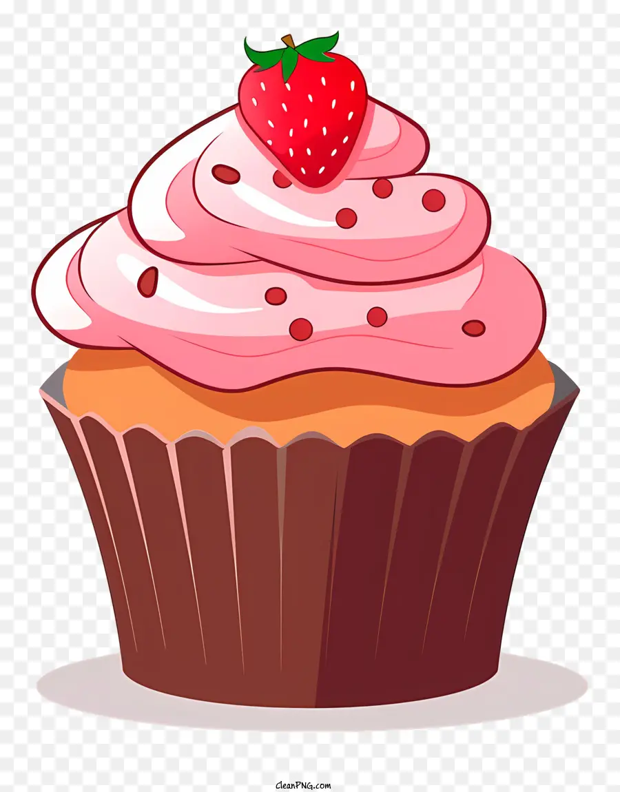 Cupcake，Glaçage Rose PNG