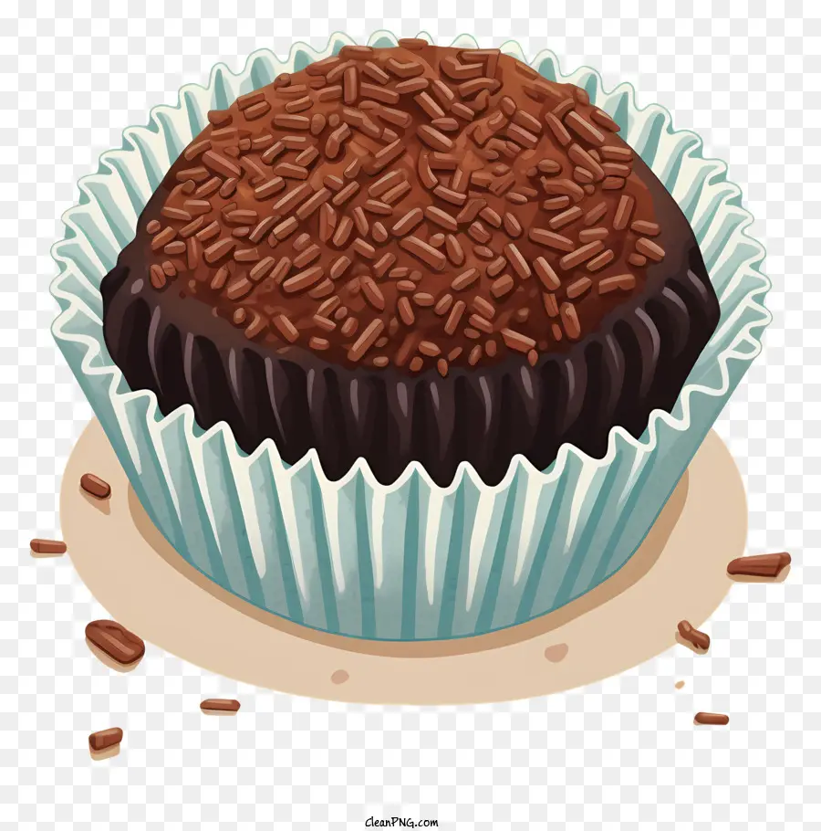 Cupcake Chocolat，Pépites De Chocolat PNG