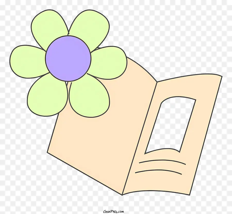 Livre Avec Fleur，Carte De Vœux PNG