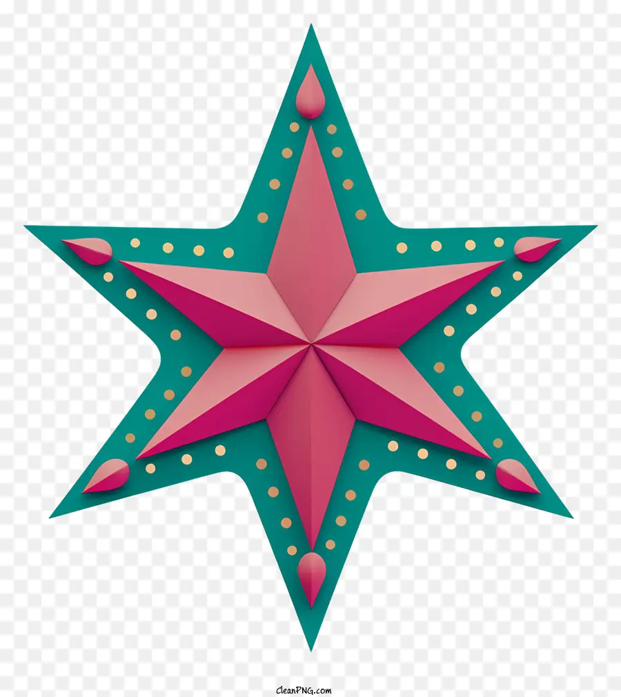 étoile De Perle Rose Et Verte，Artisanat D'étoiles Perlé PNG