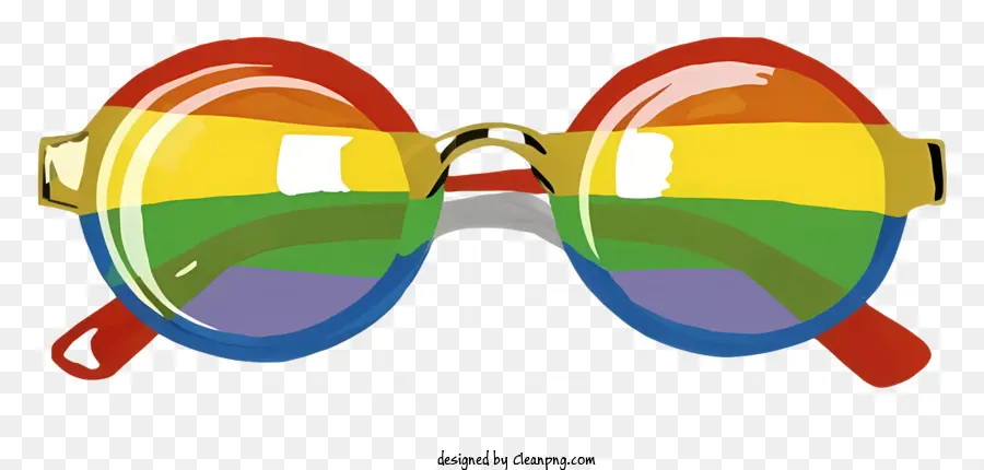 Lunettes De Soleil Rondes，Lunettes Arc En Ciel PNG