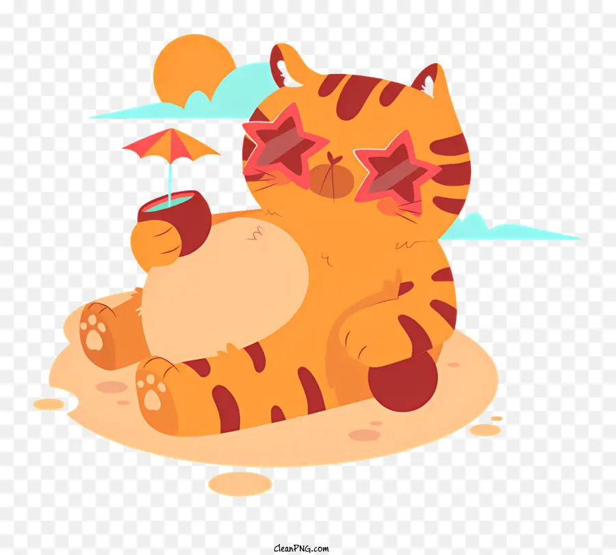 Chat De Dessin Animé，Chat Relaxant PNG