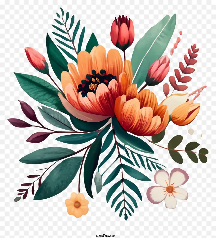 Bouquet Vibrant，Bouquet De Fleurs PNG