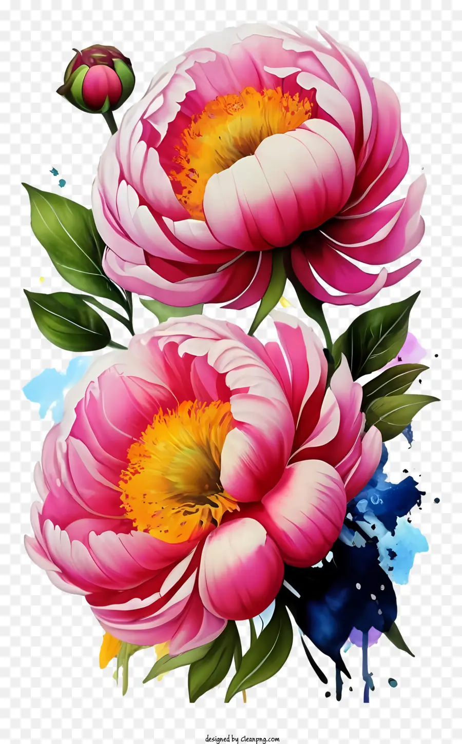 Rose Fleurs De Pivoine，Pétales Dynamiques PNG