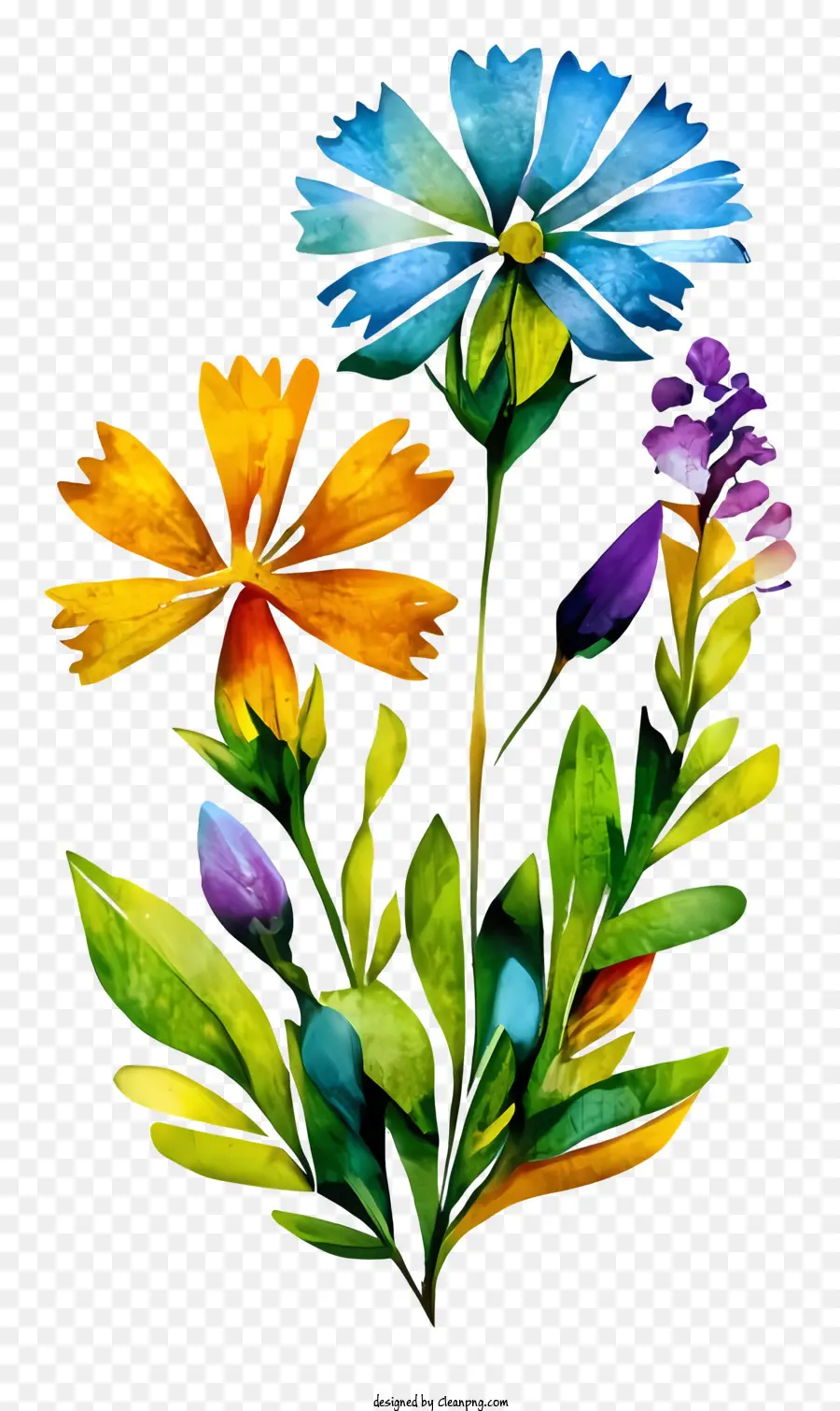 Bouquet De Fleurs，Fleurs Aquarelles PNG