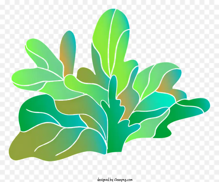 Plante Verte，Feuilles Vertes Et Bleues PNG