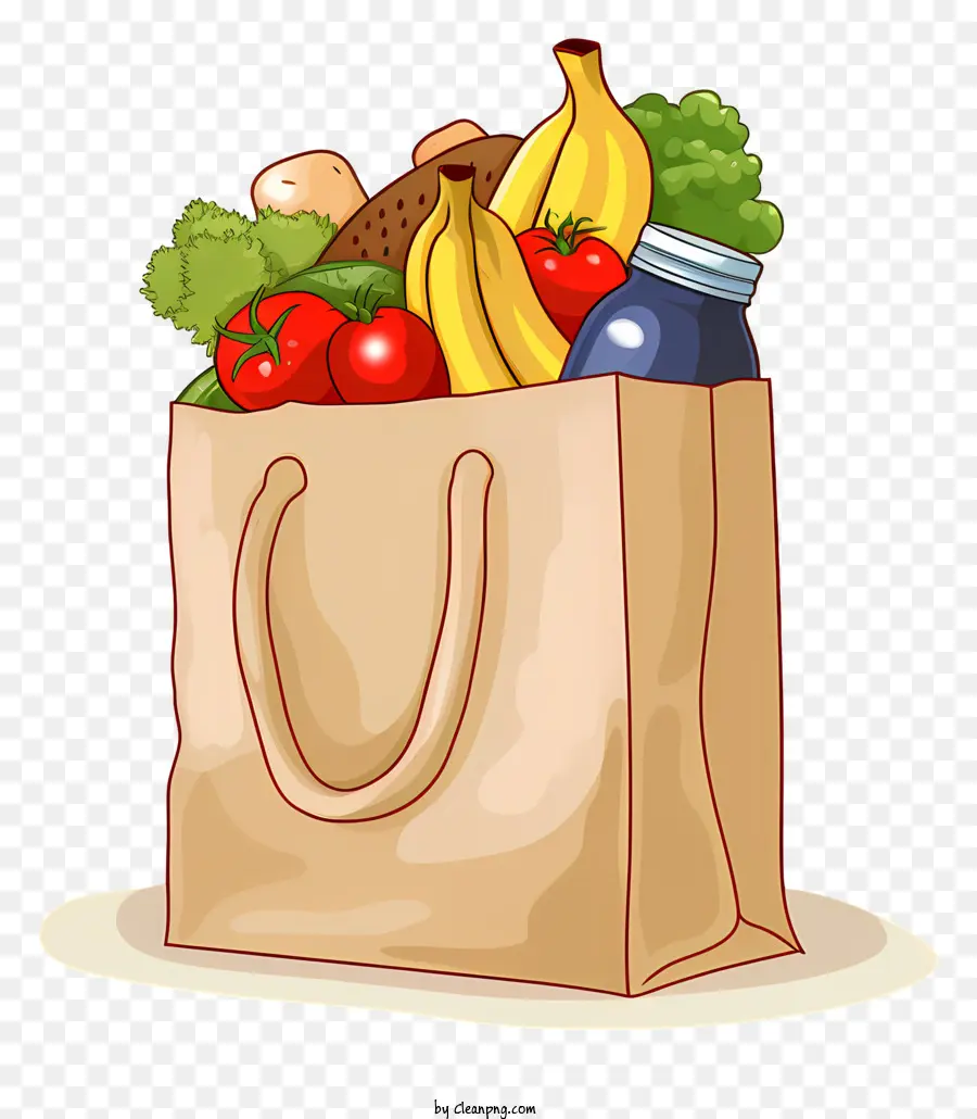 Sac à Provisions，Légumes Dans Un Sac En Papier PNG