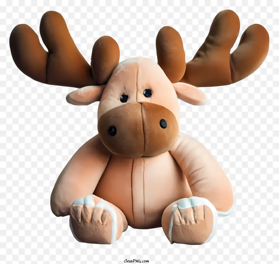 Moose D'animaux En Peluche，Grande étagère De Bois PNG