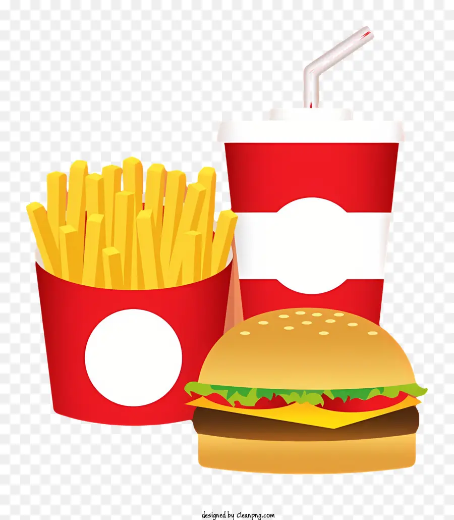 Hamburger，Burger Et Frites PNG