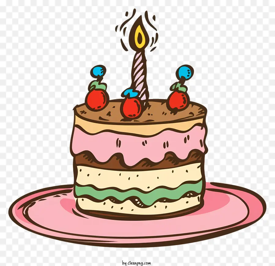 Gâteau D'anniversaire，Bougie PNG