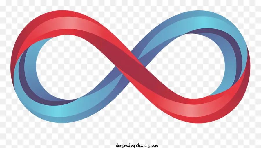Symbole De L'infini En Forme De Cœur，Lignes D'infini Rouges Et Bleues PNG