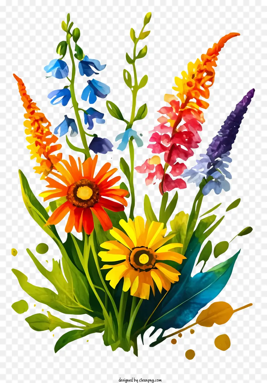 Bouquet De Fleurs，Fleurs Colorées PNG