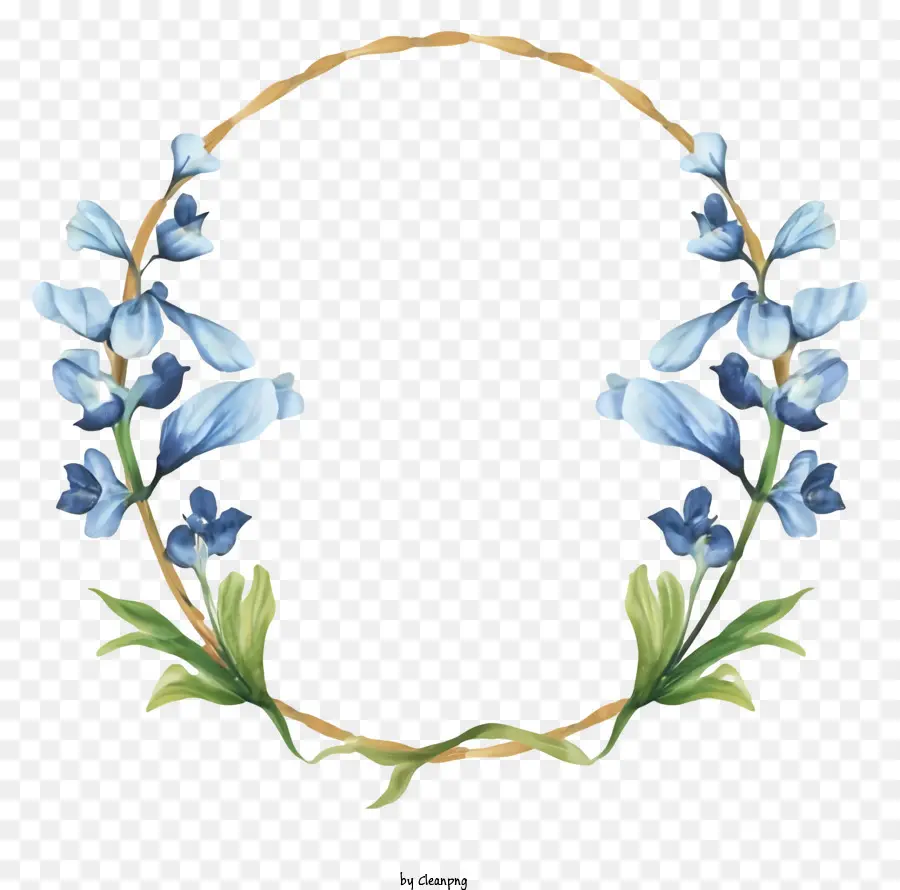 Couronne Florale，Fleurs Bleues PNG