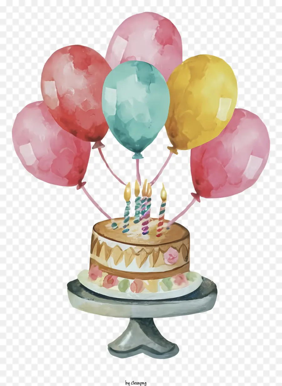 Gâteau D'anniversaire，Ballons PNG