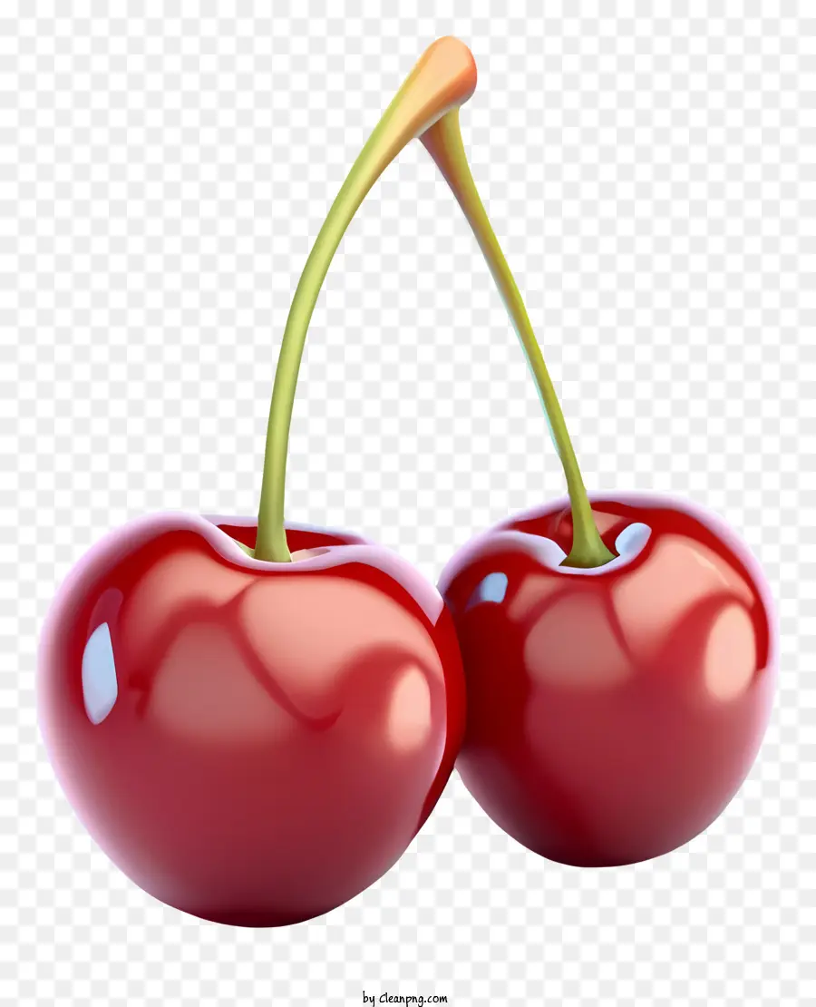 Fond Noir，Cerises Rouges PNG