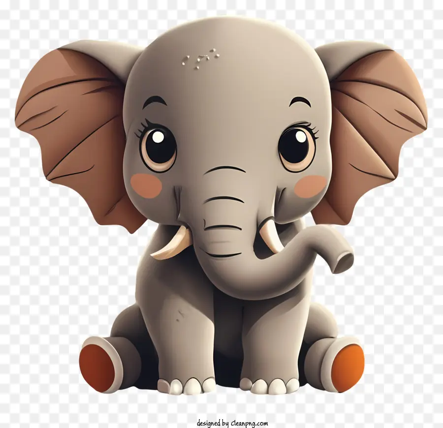 L'éléphant，Adorable PNG