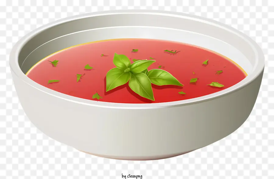 Soupe à La Tomate，Feuilles De Basilic PNG
