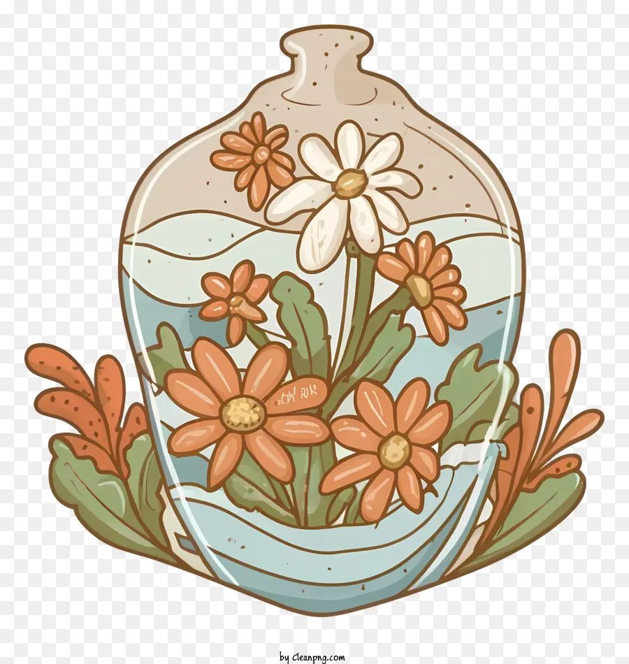 Vase，Bouteille Avec Des Fleurs PNG