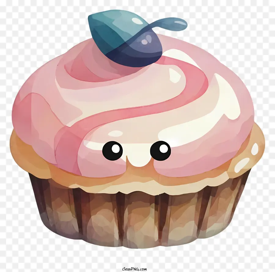 Rose Cupcake，Petit Gâteau Aux Myrtilles PNG