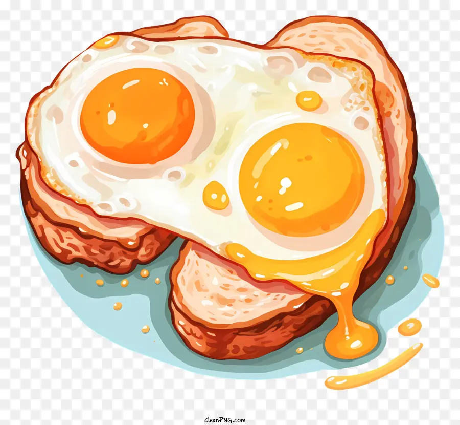 Toast Aux œufs，Le Petit Déjeuner Plat PNG