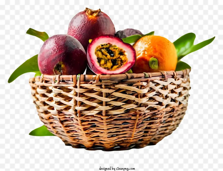 Panier Tissé，Fruits Exotiques PNG