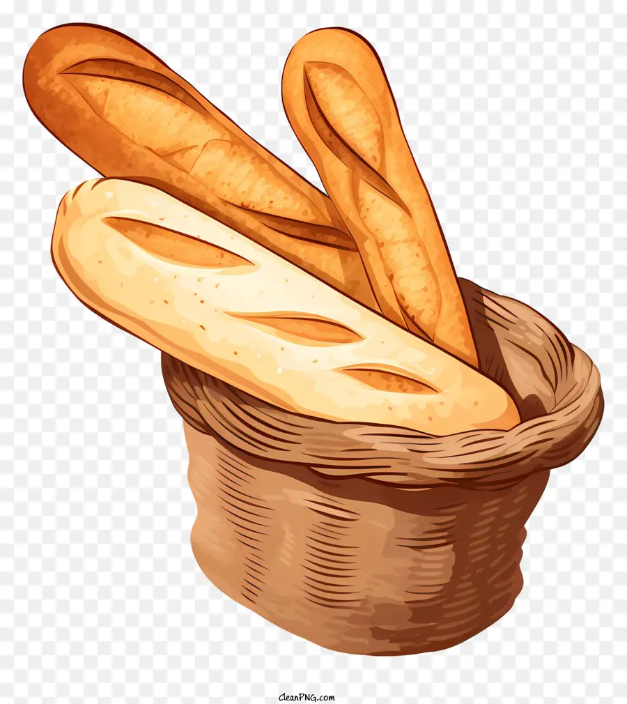 Baguettes，Corbeille à Pain PNG