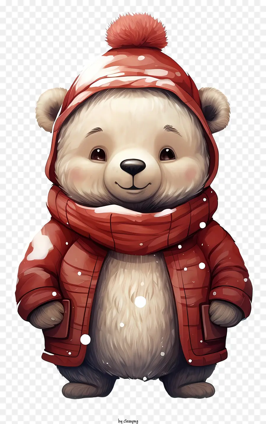 Ours Dans Les Vêtements D'hiver，Animal En Tenue De Neige PNG