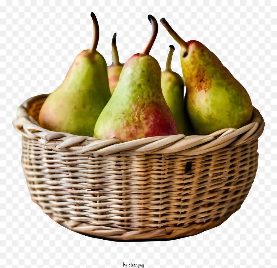 Poires Fraîchement Cueillies，Panier PNG