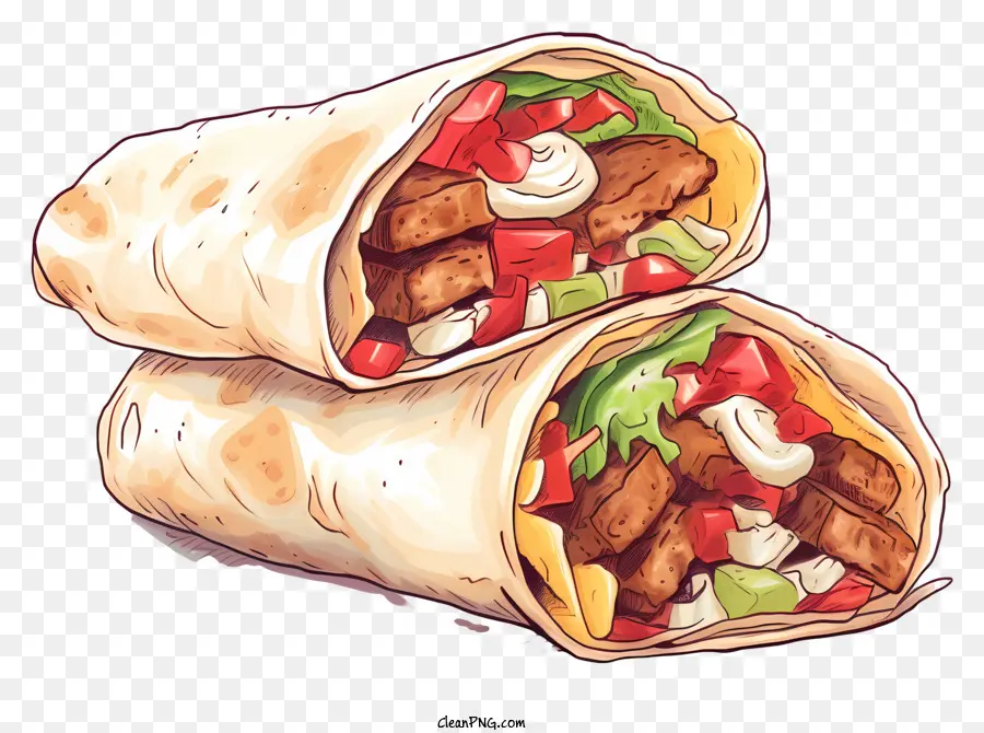 Tacos，Wraps Shawarma PNG