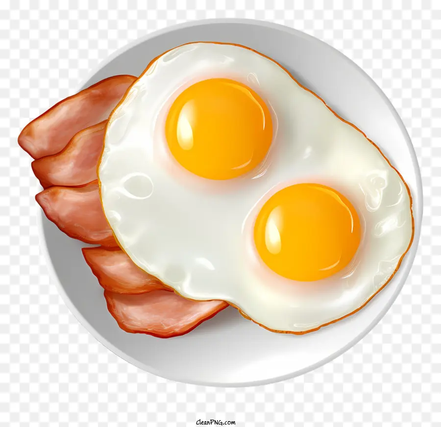 Petit Déjeuner Au Bacon Et Aux œufs，œufs Et Bacon Au Plat PNG