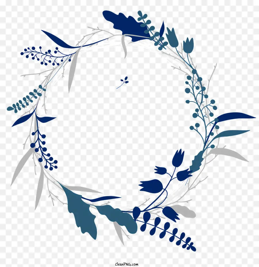 Couronne Bleue Et Blanche，Couronne Florale Bleue PNG