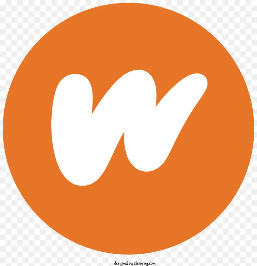 Logo，White W Sur Orange Circle PNG