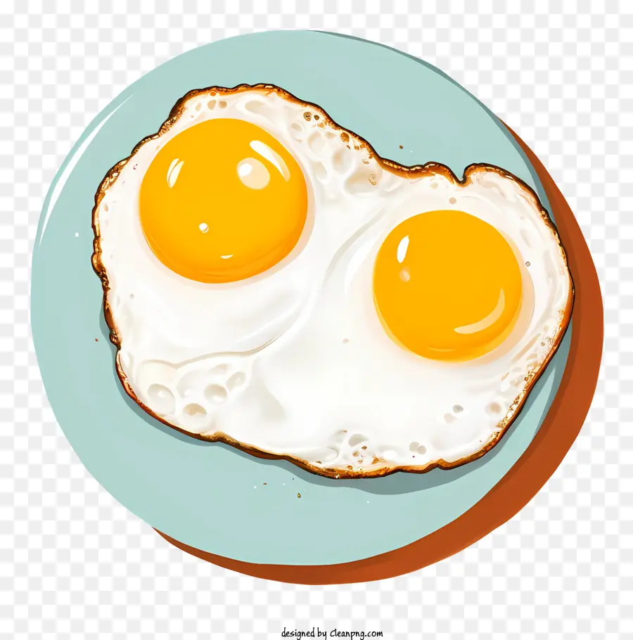 œufs Frits，Plaque Bleue PNG