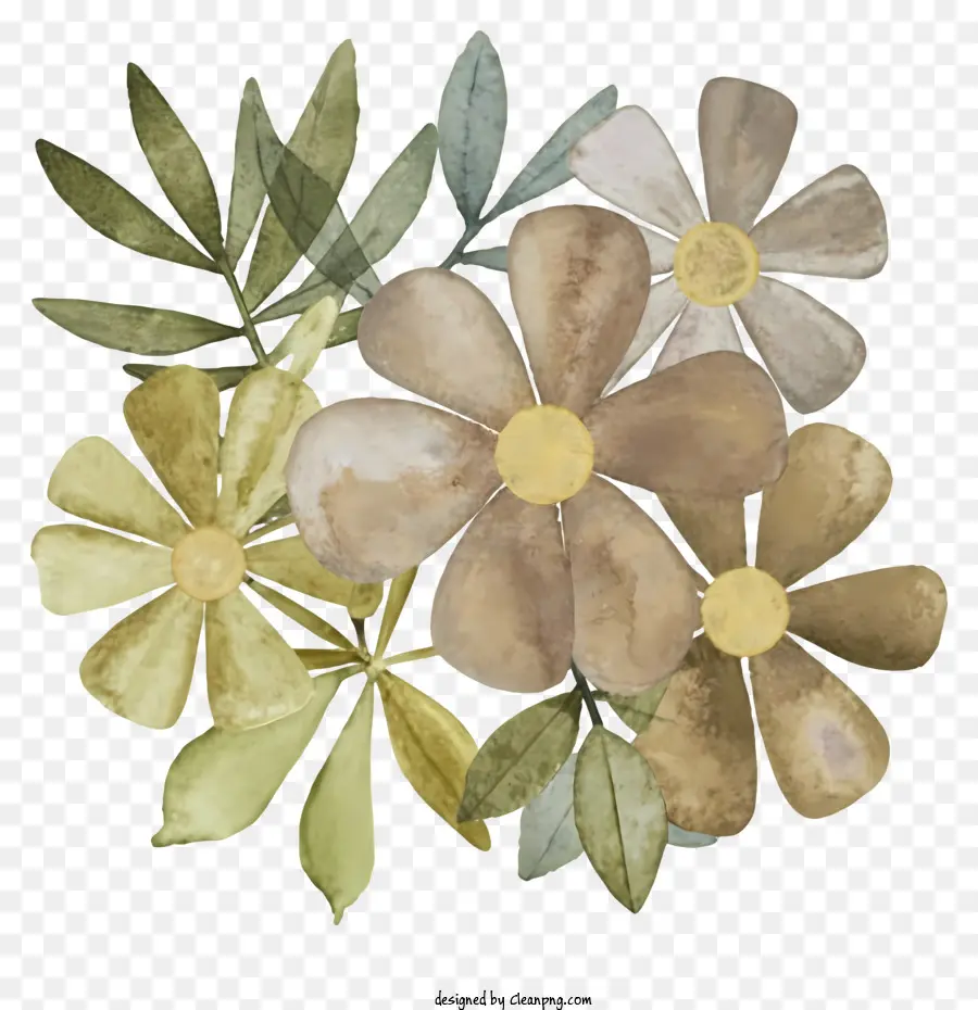 Bouquet De Fleurs，Fleurs Jaunes PNG