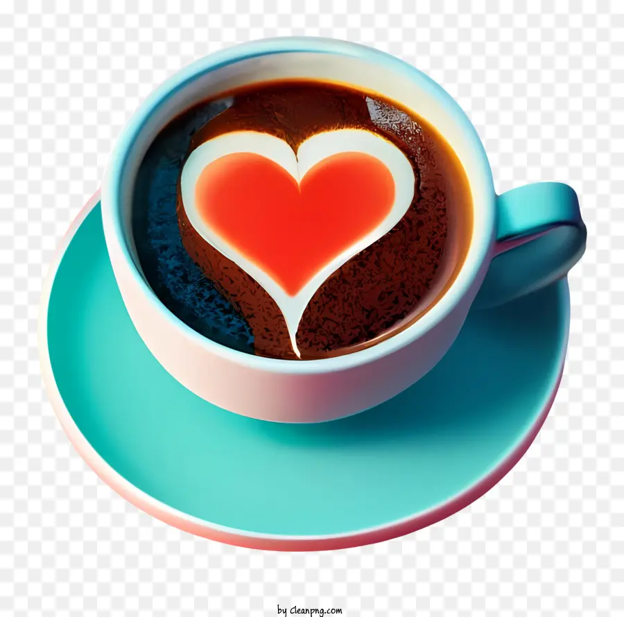 Tasse De Café，En Forme De Coeur PNG