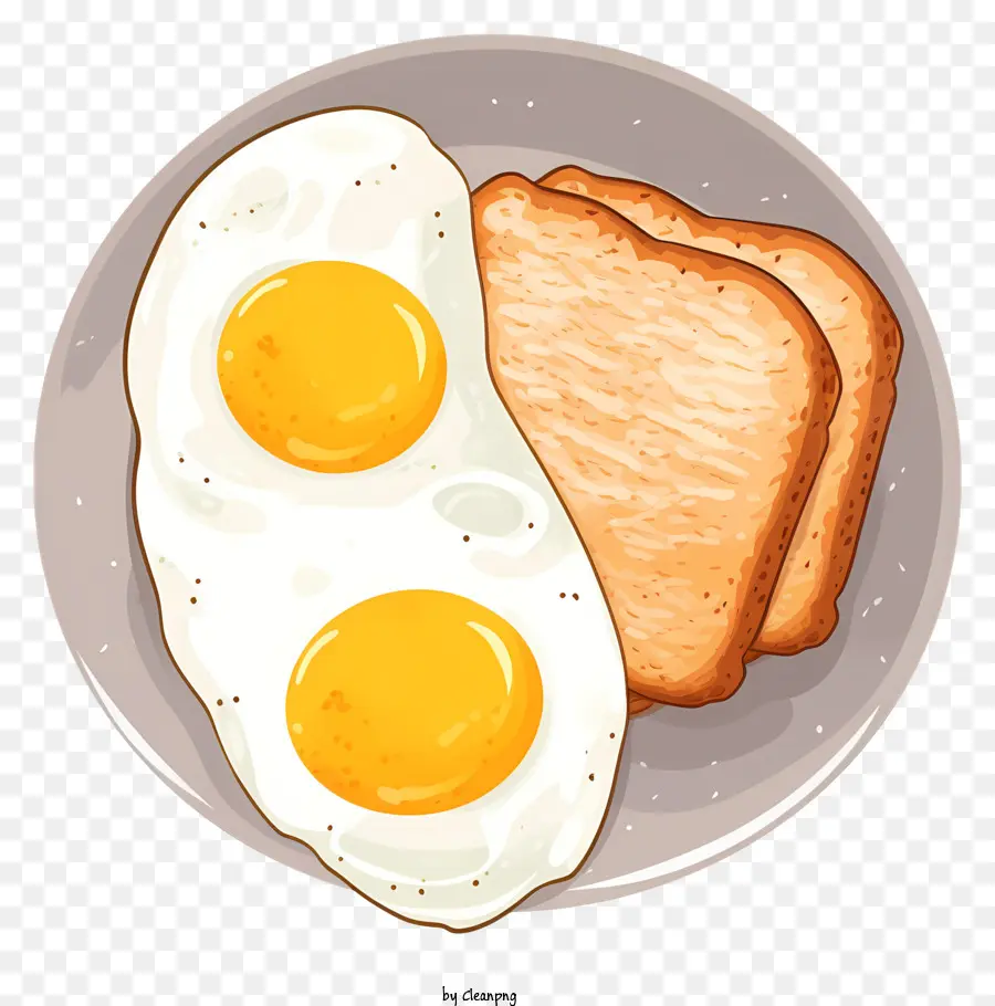 Toast，œufs Frits PNG